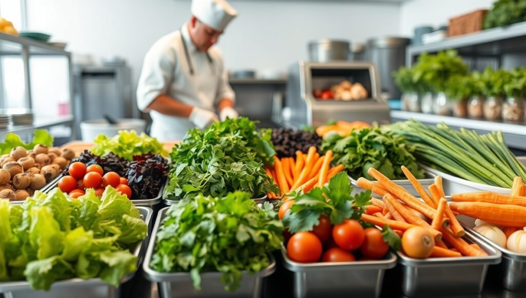 Vegetais higienizados para restaurantes